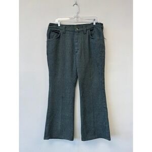 Vintage Lee Pants Mens 36x27 Green Stripe Lee-Prest Dress Slacks USA 70s